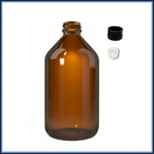 Frasco de Vidrio Ámbar x500ml.